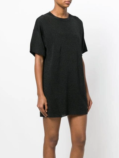 Shop Laneus Plain T-shirt Dress - Black