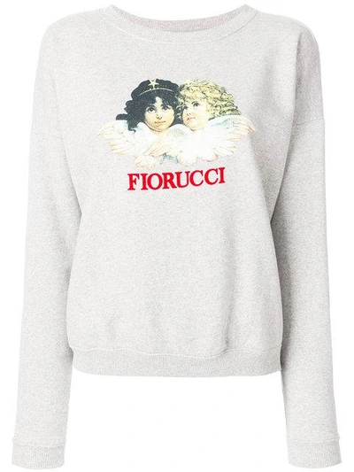 Shop Fiorucci Sweatshirt Mit Logo-print In Grey