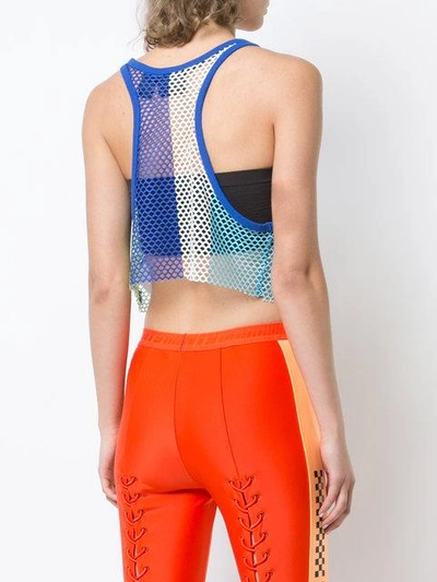 Shop Fenty X Puma Mesh Cropped Tank Top - Blue