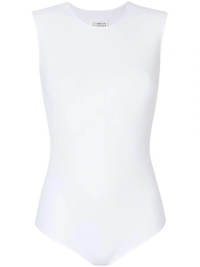 Shop Maison Margiela Sleeveless Fitted Bodysuit In White
