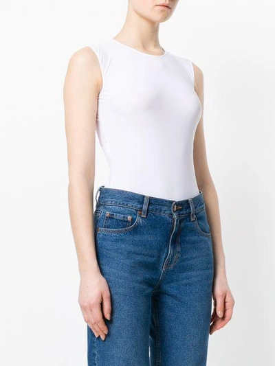 Shop Maison Margiela Sleeveless Fitted Bodysuit In White