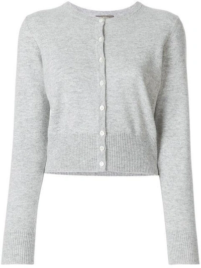 Shop N•peal Cashmere Round Neck Cardigan In Grey