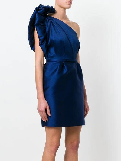 Shop Stella Mccartney Taffeta One-shoulder Dress - Blue