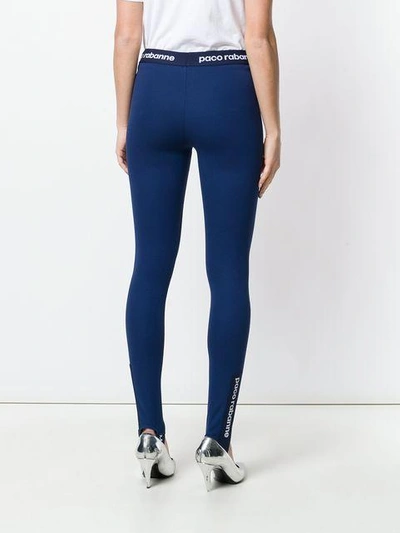 Shop Paco Rabanne Stirrup Trousers - Blue