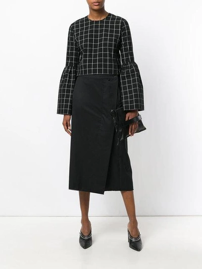 Shop Ivan Grundahl Raw Hem Wrap Skirt - Black