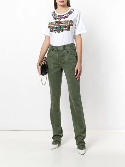 Shop Valentino Embroidered Pattern T-shirt In White