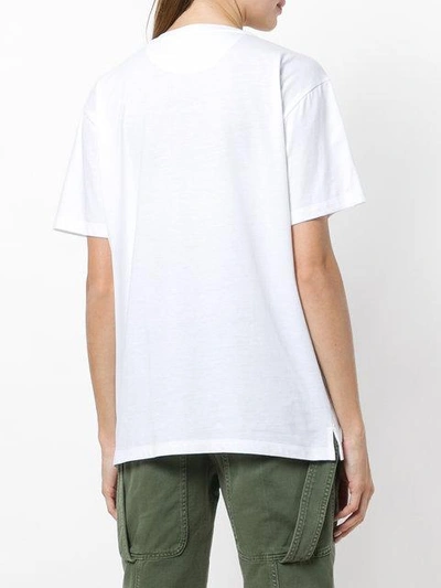 Shop Valentino Embroidered Pattern T-shirt In White