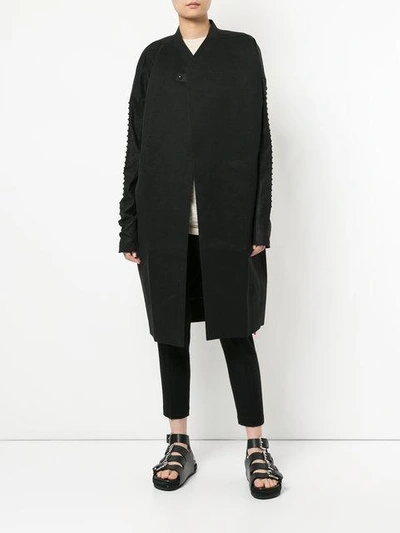 Shop Rick Owens Embroidered Woven Coat