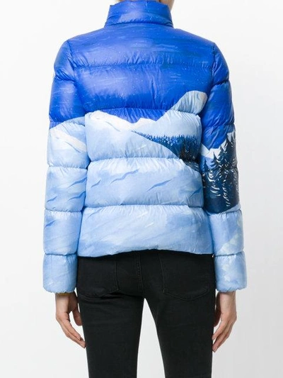 Moncler Brethil Funnel-collar Zip-front Quilted Puffer Coat In Blue Multi |  ModeSens