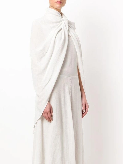 Shop Nina Ricci Cape Effect Dress In Grey
