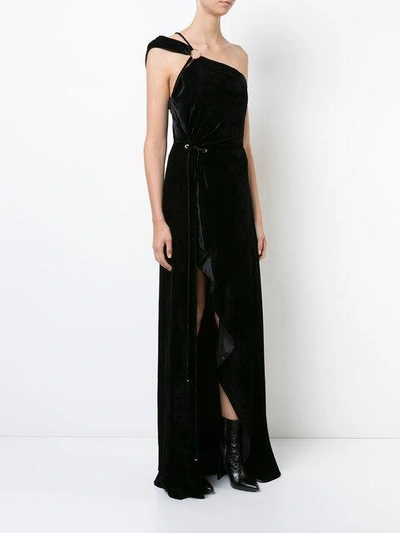 Shop Mugler Asymmetric Maxi Dress - Black