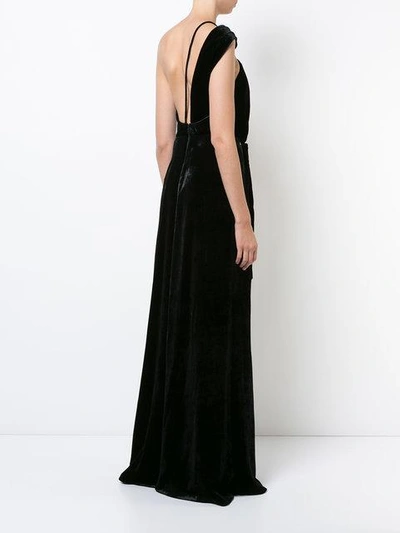 Shop Mugler Asymmetric Maxi Dress - Black