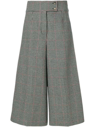 Shop Holland & Holland High-waisted Checked Culottes - Grey