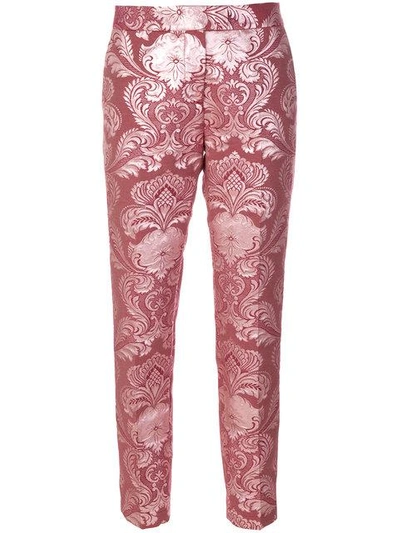 Shop Christian Pellizzari Jacquard Trousers - Pink & Purple