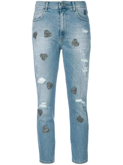 Shop History Repeats Heart Appliqué Cropped Jeans