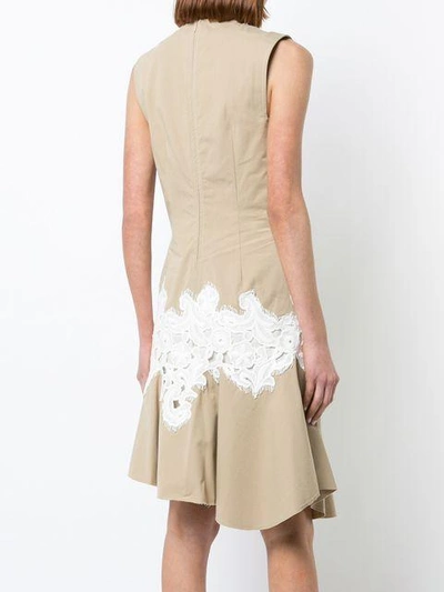 Shop Derek Lam Sleeveless V-neck Dress With Lace Detail - Green