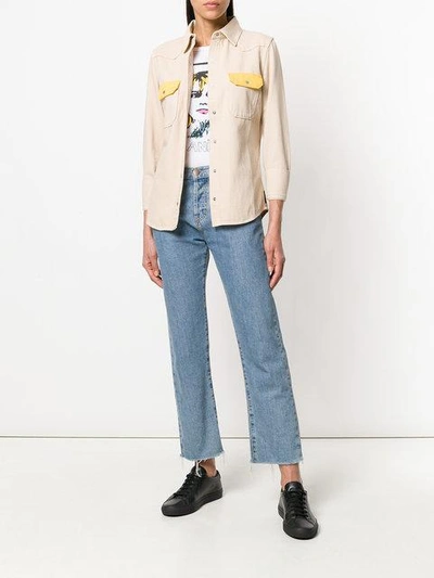 Shop Calvin Klein Jeans Est.1978 Bright Pockets Shirt In Neutrals