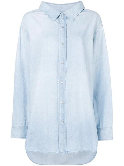 Shop Balenciaga Swing Collar Shirt In Blue