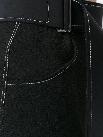 Shop David Koma Contrast-trim Flared Trousers - Black