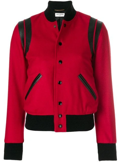 Shop Saint Laurent Classic Teddy Jacket In Red