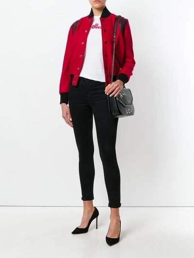 Shop Saint Laurent Classic Teddy Jacket In Red