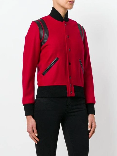 Shop Saint Laurent Classic Teddy Jacket In Red
