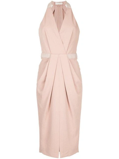 Shop Dion Lee Whitewash Drape Dress In Pink