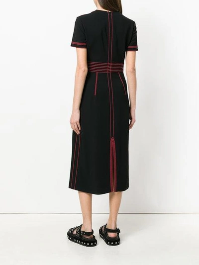 Shop Burberry Contrasting Stitch Detail Dress   In 00100 Black