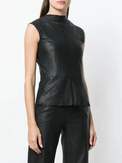 Shop Vanderwilt Fitted Sleeveless Blouse In Black