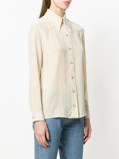 Shop Gucci Pointed Collar Shirt In Neutrals