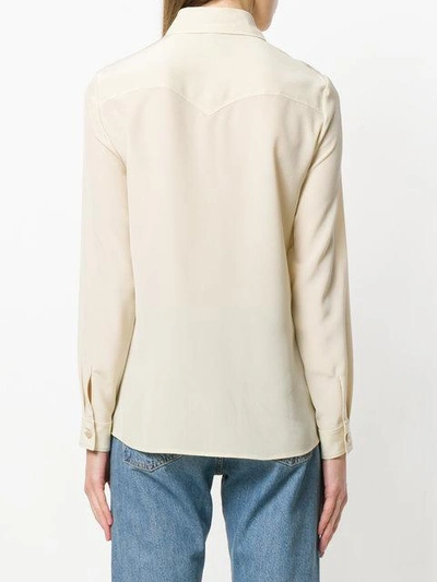 Shop Gucci Pointed Collar Shirt In Neutrals