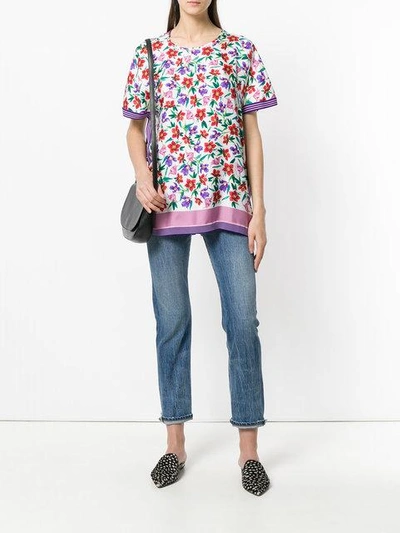 Shop Ferragamo Floral Printed T In Multicolour