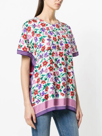 Shop Ferragamo Floral Printed T In Multicolour