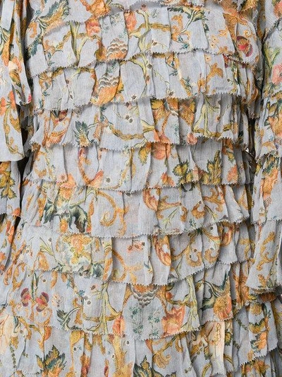 Shop Zimmermann Ruffled Print Dress In Multicolour