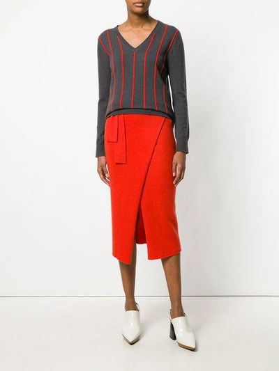 Shop Cashmere In Love Sanem Striped Jumper In Grey