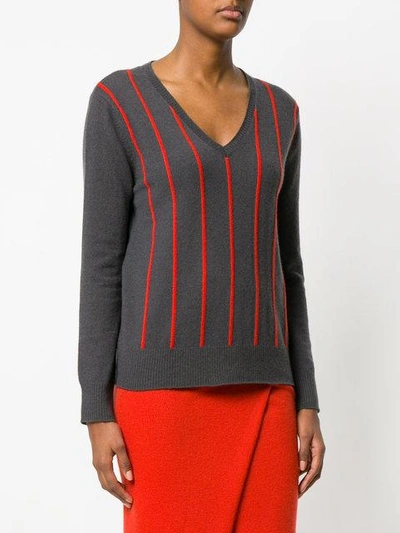 Shop Cashmere In Love Sanem Striped Jumper In Grey