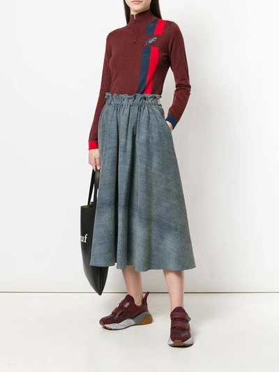 Shop Loewe Drawstring Denim Skirt