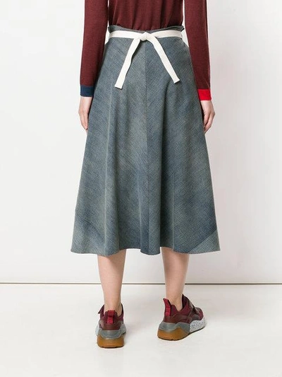 Shop Loewe Drawstring Denim Skirt