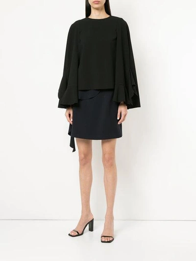 wide cuffed cape top