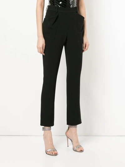 Shop Mugler Wide Pocket Cropped Trousers In Black