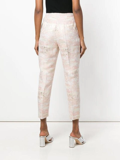 Shop Blugirl Embroidered Fitted Trousers In Pink