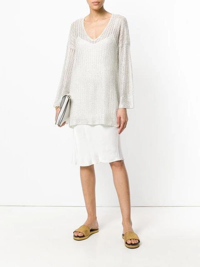 Shop Avant Toi V-neck Knit Jumper - Nude & Neutrals