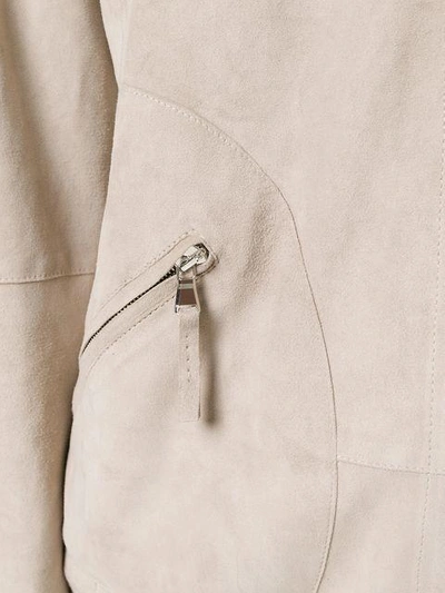 Shop Eleventy Hooded Zipped Jacket In Neutrals