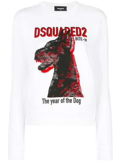 Shop Dsquared2 Dog Print T-shirt - White