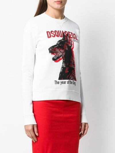 Shop Dsquared2 Dog Print T-shirt - White