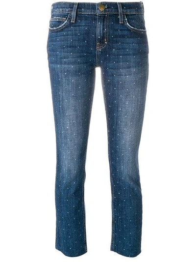 Shop Current Elliott Cropped Fitted Jeans In Blue