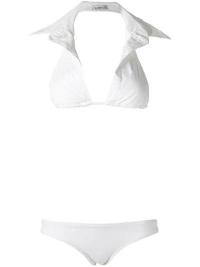 Shop Amir Slama Triangle Bikini Set In White