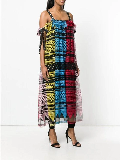 Shop Philosophy Di Lorenzo Serafini Geometric Embroidered Dress In Multicolour