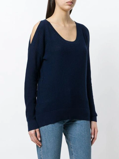 Shop Michael Michael Kors Deep U Neck Sweater In Blue