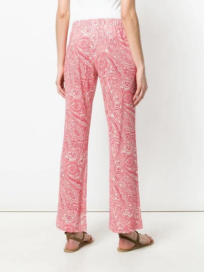 Shop Le Tricot Perugia Paisley-print Flared Trousers In Red